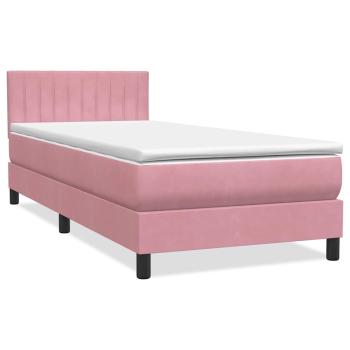 Boxspringbett mit Matratze Rosa 80x220 cm Samt