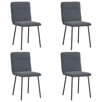 Esszimmerstühle 4 Stk. Dunkelgrau Samt