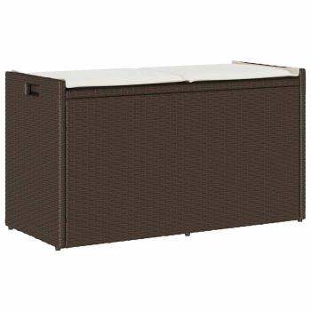 ARDEBO.de - Outdoor-Sitzbank mit Stauraum und Kissen Braun 100 cm