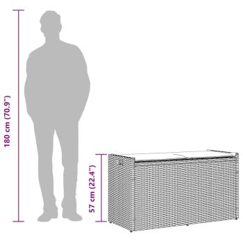 Outdoor-Sitzbank mit Stauraum und Kissen Braun 100 cm