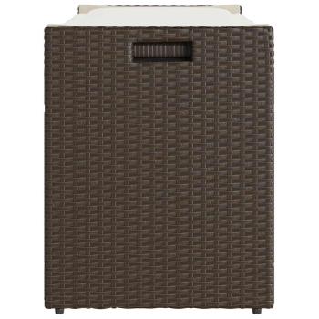 Outdoor-Sitzbank mit Stauraum und Kissen Braun 100 cm