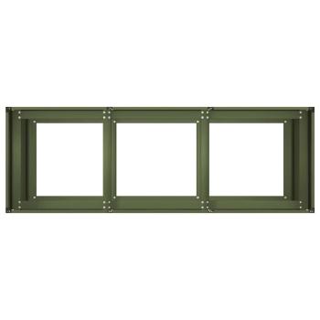 Pflanzkübel Olivgrün 120x40x80 cm Kaltgewalzter Stahl
