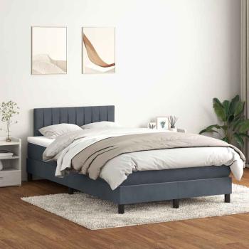 ARDEBO.de - Boxspringbett mit Matratze Dunkelgrau 120x220 cm Samt