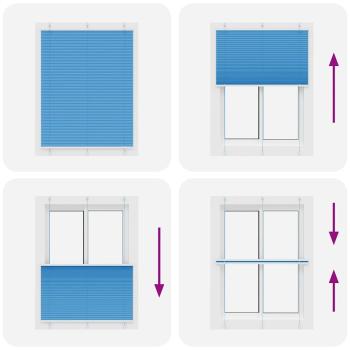 Plissee Blau 110x100 cm Stoffbreite 109,4 cm Polyester