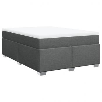 Boxspringbett mit Matratze Dunkelgrau 140x190 cm Stoff