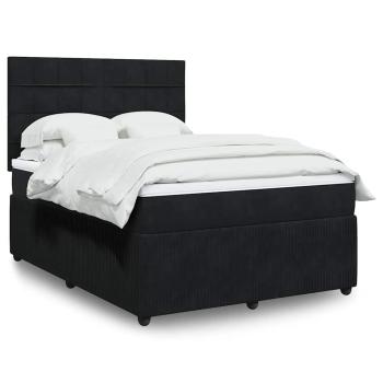 ARDEBO.de - Boxspringbett mit Matratze Schwarz 140x190 cm Samt