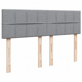 Boxspringbett mit Matratze Hellgrau 140x190 cm Stoff