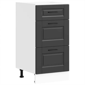 Küchenunterschrank Porto Schwarz Holzwerkstoff