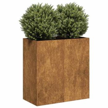 ARDEBO.de - Pflanzkübel Rostig 80x40x80 cm Wetterfester Stahl