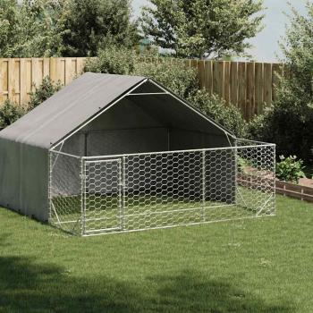 ARDEBO.de - Outdoor-Hundezwinger mit Auslauf 3x3x1,9 m Verzinkter Stahl