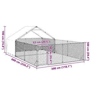 Outdoor-Hundezwinger mit Auslauf 6x3x1,9 m Verzinkter Stahl