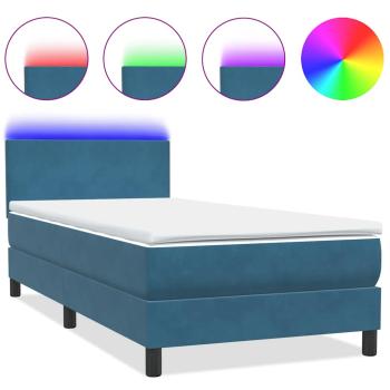 ARDEBO.de - Boxspringbett mit Matratze Dunkelblau 80x210 cm Samt