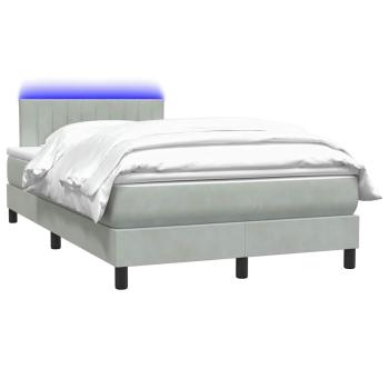 Boxspringbett mit Matratze Hellgrau 120x210 cm Samt