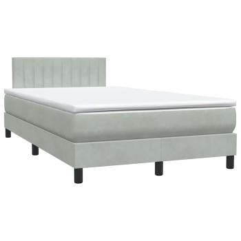 Boxspringbett mit Matratze Hellgrau 120x210 cm Samt