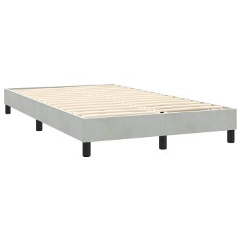Boxspringbett mit Matratze Hellgrau 140x210 cm Samt