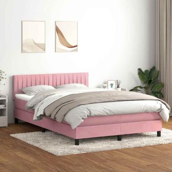 ARDEBO.de - Boxspringbett mit Matratze Rosa 140x210 cm Samt