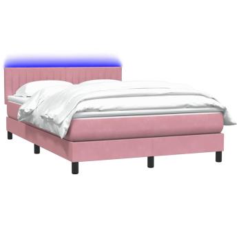 Boxspringbett mit Matratze Rosa 140x210 cm Samt