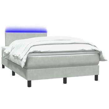 Boxspringbett mit Matratze Hellgrau 120x220 cm Samt