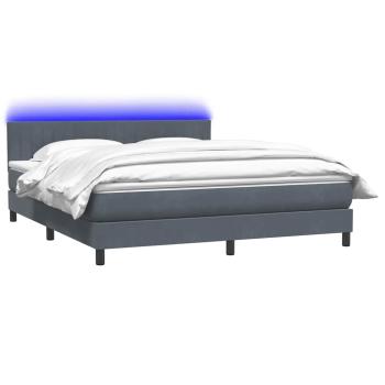 Boxspringbett mit Matratze Dunkelgrau 180x210 cm Samt