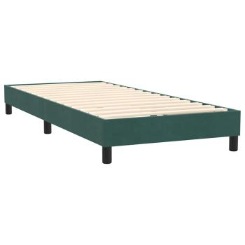 Boxspringbett mit Matratze Dunkelgrün 80x220 cm Samt