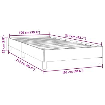 ARDEBO.de - Bettgestell ohne Matratze Dunkelgrau 100x210 cm Samt