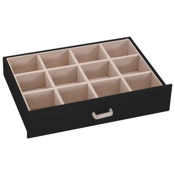 Schmuckkästchen 5-Schichten mit Spiegel Abschließbar Schwarz