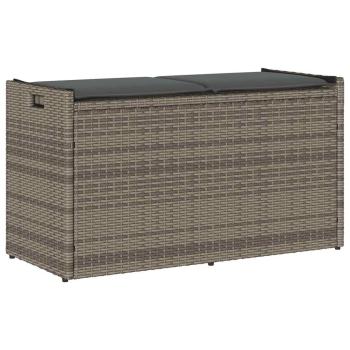ARDEBO.de - Outdoor-Sitzbank mit Stauraum und Kissen Grau 100 cm