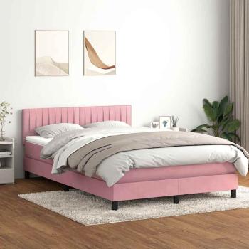 ARDEBO.de - Boxspringbett mit Matratze Rosa 160x210 cm Samt