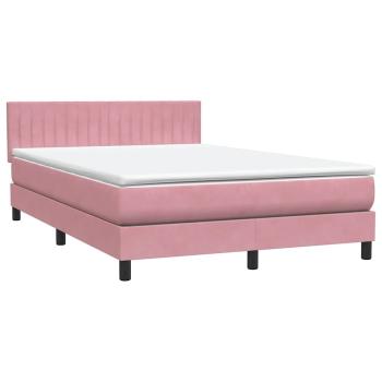 Boxspringbett mit Matratze Rosa 160x210 cm Samt