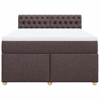 Boxspringbett mit Matratze Dunkelbraun 140x190 cm Stoff