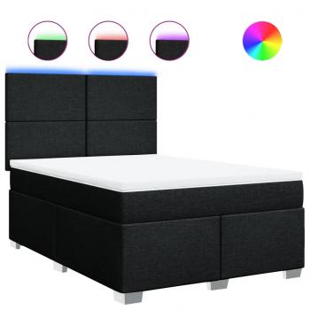 Boxspringbett mit Matratze Schwarz 140x190 cm Stoff