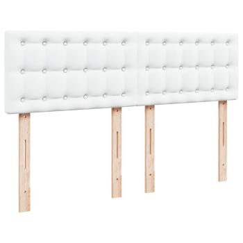 Boxspringbett mit Matratze Weiß 140x190 cm Kunstleder