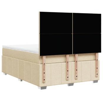 Boxspringbett mit Matratze Creme 140x190 cm Stoff