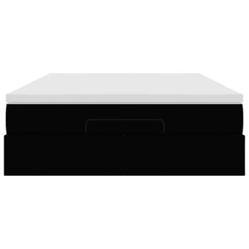 Ottoman-Bett mit Matratze Schwarz 140x190 cm Kunstleder