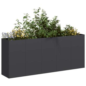 ARDEBO.de - Pflanzkübel Schwarz 200x40x80 cm Kaltgewalzter Stahl