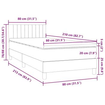Boxspringbett mit Matratze Dunkelblau 80x210 cm Samt