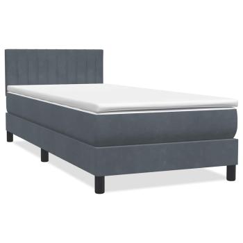 Boxspringbett mit Matratze Dunkelgrau 100x210 cm Samt