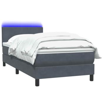 ARDEBO.de - Boxspringbett mit Matratze Dunkelgrau 90x220 cm Samt