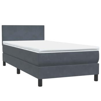 Boxspringbett mit Matratze Dunkelgrau 90x220 cm Samt