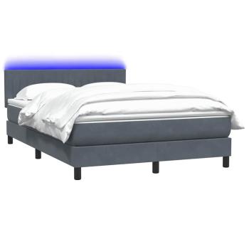 Boxspringbett mit Matratze Dunkelgrau 140x210 cm Samt
