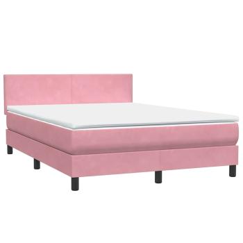 Boxspringbett mit Matratze Rosa 160x220 cm Samt