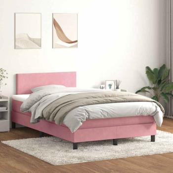 ARDEBO.de - Boxspringbett mit Matratze Rosa 120x220 cm Samt
