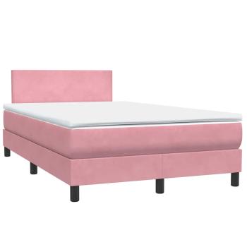 Boxspringbett mit Matratze Rosa 120x220 cm Samt