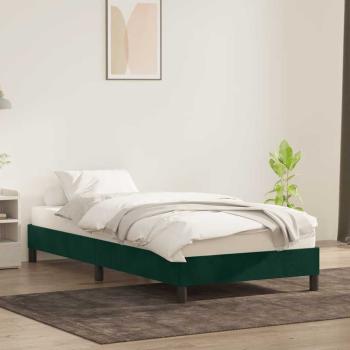 Bettgestell ohne Matratze Dunkelgrün 80x210 cm Samt