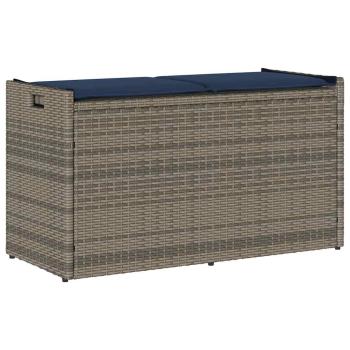 ARDEBO.de - Outdoor-Sitzbank mit Stauraum und Kissen Grau 100 cm