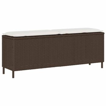 ARDEBO.de - Gartenbank mit Kissen Braun 110x30x40,5 cm Poly Rattan