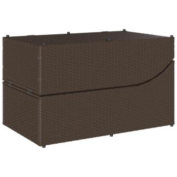 Klappliege mit Auflage und Stauraum Braun Poly-Rattan