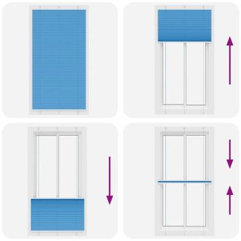 Plissee Blau 110x200 cm Stoffbreite 109,4 cm Polyester