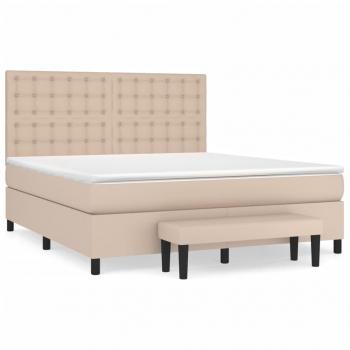 Boxspringbett Matratze Cappuccino-Braun 180x200 cm Kunstleder
