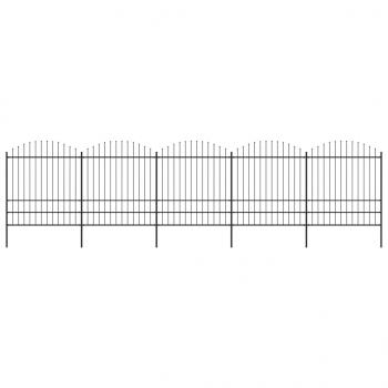 ARDEBO.de - Gartenzaun mit Speerspitzen Stahl (1,75 - 2) x 8,5 m Schwarz